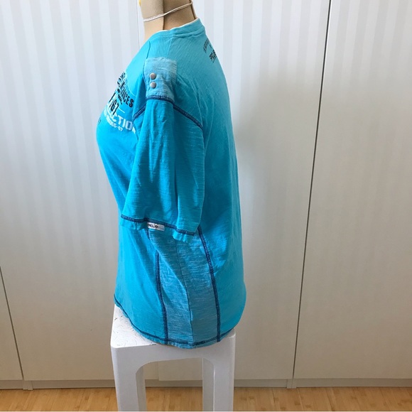 RGSTD Projek blue with white graffiti embroidery tee Size L - Picture 3 of 8